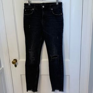 Zara distressed raw hem jeans